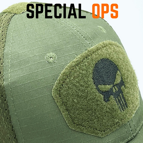 Tactical Recon Cap - Olive Green/Punisher