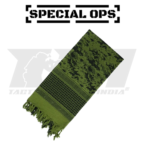 SPECIAL OPS Tactical Shemagh Olive Green Digital Camo Scarf - Versatile Military