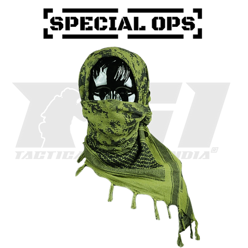 SPECIAL OPS Tactical Shemagh Olive Green Digital Camo Scarf - Versatile Military